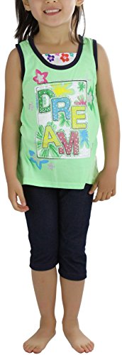 Image of ToBeInStyle Girl's Adorable Flower Print Tank Top w /Back Lace Design