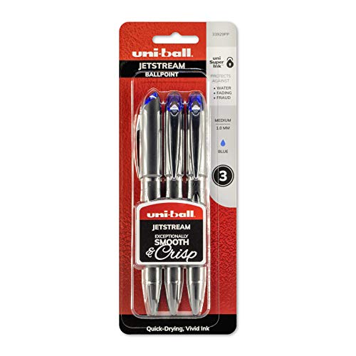 Uni-Ball 33929PP uni-ball Jetstream Ballpoint Pens, Bold Point (1.0mm), Blue, 3 Count