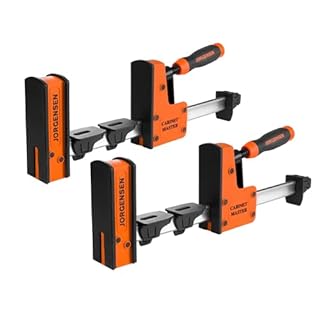 JORGENSEN 12-Inch Parallel Bar Clamp, Heavy-Duty Cabinet Master Clamp for Woodworking Glue-Up, 2200 lbs Force, Quick Release, Spreader Function, 2-Pack