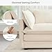 ROWHY 113'' Modular Sectional Cloud Couch, 5 Seater Corner Sofa Big Comfy Corduroy Oversized L Shaped Couch with 2 Pillows, Chaise, Ottoman, Deep Seat Sectional Couches for Living Room Office, Beige