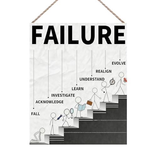 Minimalist Office Decor 8x10in - FAILURE Quote Text White Background Inspirational Wall Plaque
