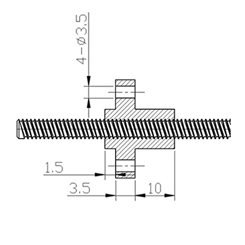 Octagonstar T8 L400Mm 8Mm Lead 4 Start Lead Screw And Nut For 3D Printer Z Axis #TOP2