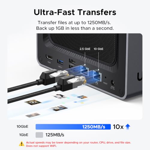 Image of UGREEN NAS DXP4800 Plus 4-Bay NAS, Intel Pentium Gold 8505 5-Core CPU | 8GB DDR5 RAM, Built-in 128G SSD, 1x 10GbE, 1x 2.5GbE, 2x M.2 NVMe Slots, 4K HDMI, Desktop Network Attached Storage (Diskless)
