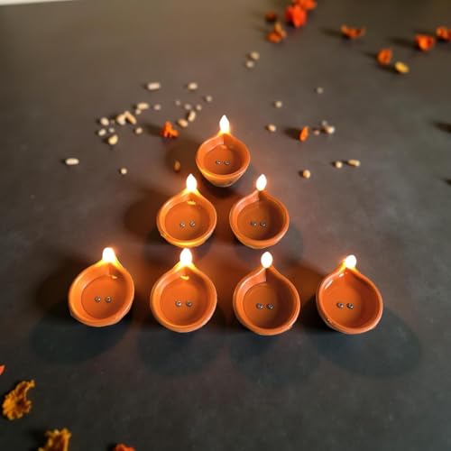 Image of K D 12 Pcs Water Sensor Diya Lights Yellow Colour- Electric Flameless & Smokeless LED Diyas | Eco-Friendly Warm Ambient Lights for Home Decor & Festivals, Diwali Purpose(Water Diya Pack of 12)