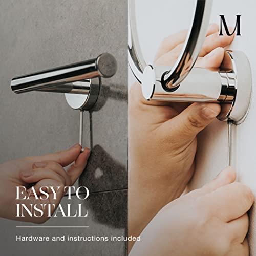 Image of MARMOLUX ACC 2PCS Chrome Bathroom Hardware Set - Hand Towel Holder for Bathroom Wall & Toilet Paper Holder Wall Mount - Towel Holder Hanger Rack Stainless Steel Bathroom Set - Bathroom Towel Ring