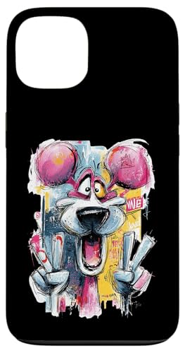 Funny Mouse �_�u���s�[�X �O���t�B�e�B �|�b�v �L�����N�^�[ �O���t�B�b�N �X�}�z�P�[�X iPhone 13 �p