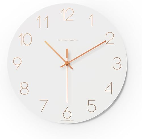 Miniatura 21 de mooas Reloj de pared Forest Flatwood, de madera de 12 pulgadas, reloj de pared de madera sin tictac, movimiento de barrido, reloj decorativo a pilas