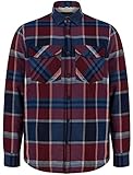 TOKYO LAUNDRY Sobrecamisa de cuadros con forro de sherpa rojo / azul Hombre