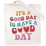 Andeiltech Bolsa de lona estética para mujer, comestibles con bolsillo interior con cremallera