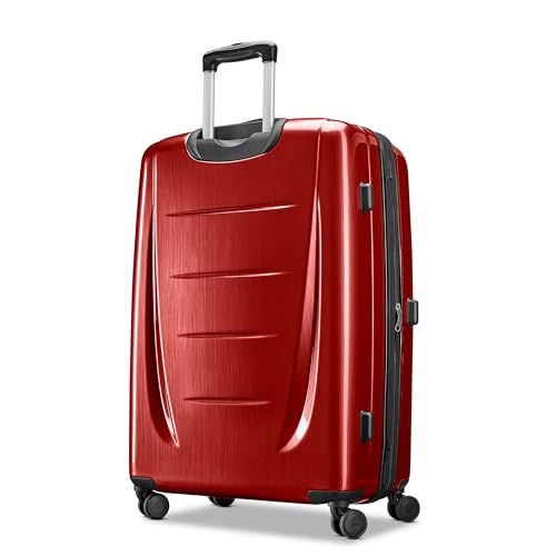 Image of Samsonite Winfield 2 Hardside Expandable Luggage with Spinner Wheels, Burgundy, Checked-Large 28-Inch