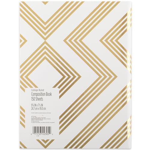 Five Star Composition Book, College Ruled Paper, 7-1/2" x 9-3/4", 150 Sheets, Hardcover, Metallic Gold Geo (850165F-ECM) by Five Star - Used condition - Image 6