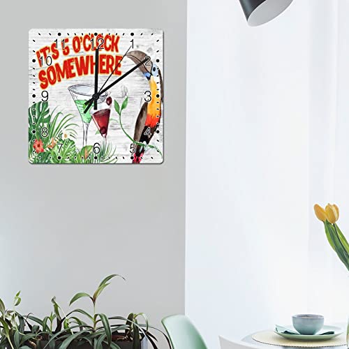 It's Five O'clock Horloge murale originale et rétro fleurs de 30 cm - 5