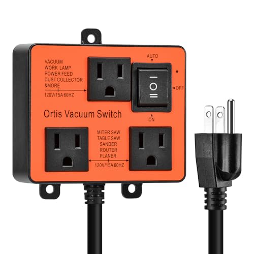 Automatic Vacuum Switch Ortis Vacuum Switch for More Power Tools Delay Vacuum On/Off to Prevent Circuit Overload and Tripping Keep Your Workplace Cleaner Better for Your Lung