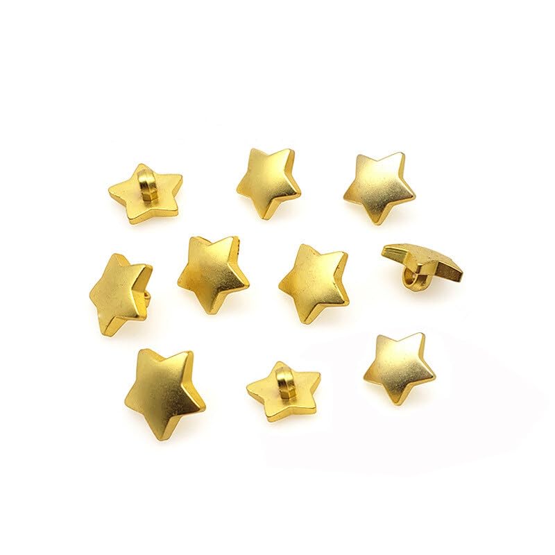 30PCS 15MM Gold Star Buttons DIYS Sewing Embellishment Star Shape Shank Plastic Buttons for Leather Craft Clothing Bags Belts Shoes DIY Accessories - Image 4