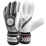 Sportout Goalkeeper Gloves with Fingersave, Breathable Soccer Goalie Gloves, 4mm Latex, for Kids, Youth and Adult