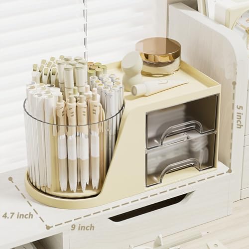 WITERY 360° Rotating Makeup Organiser, Large Capacity Pen Holder - Image 3
