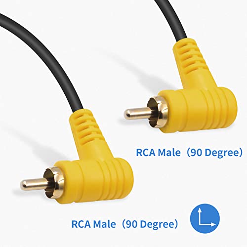 Duttek 90 Degree RCA Cable 0.15M 1-pack,Right Angle Audio Cable for Home Theater,Subwoofer,HDTV and DVD or other with audio connection equipment (90 Degree RCA Cable Male to Male) - Image 2