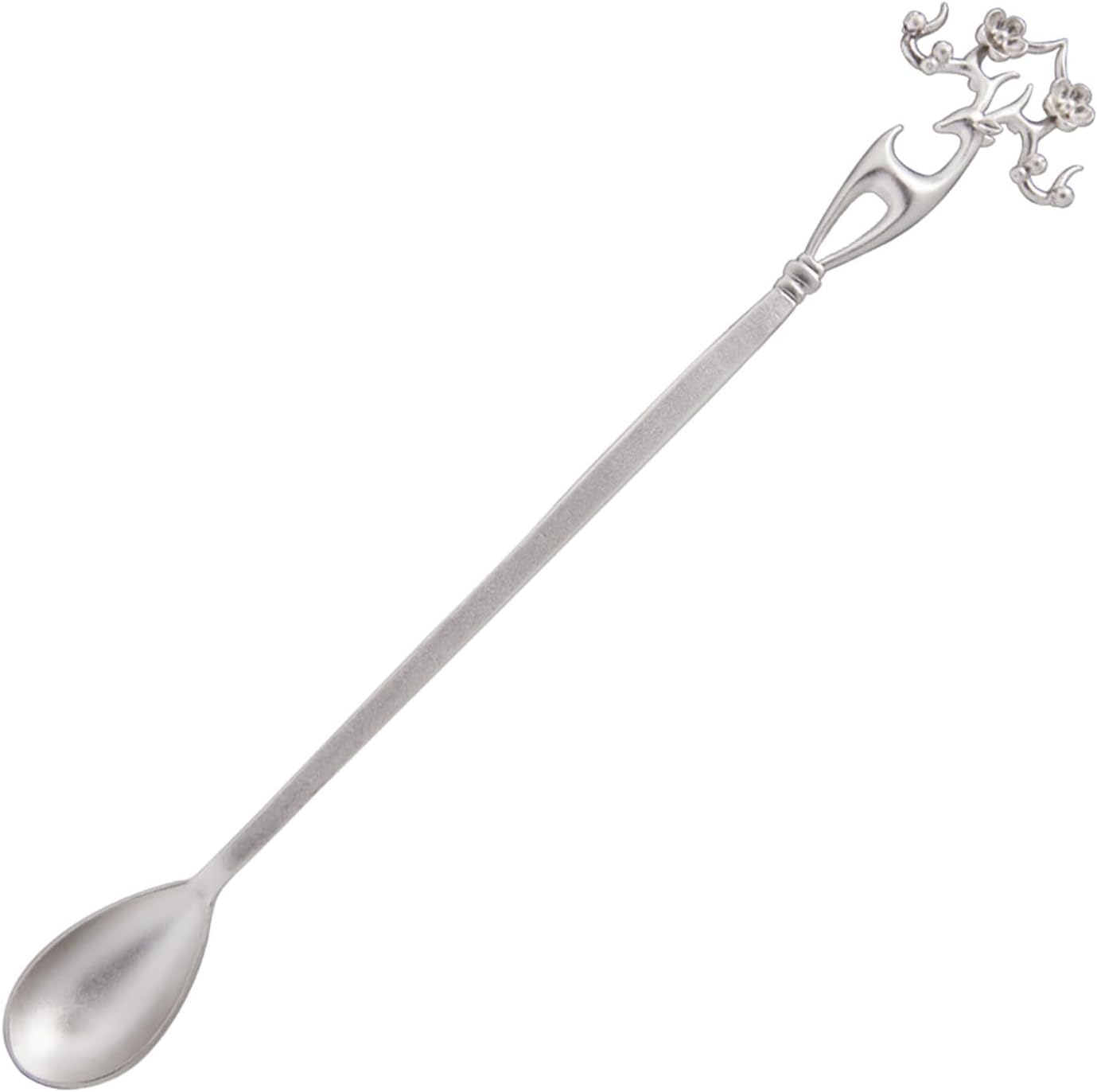999 Sterling Silver Spoon, Handmade Sika Deer shaped Handle, Dessert Iced-Tea Coffee Spoons with Certificate and Gift Box.