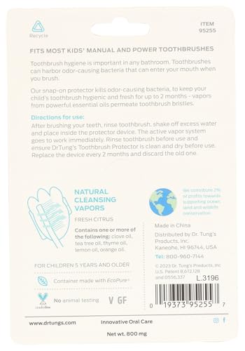 dr tungs snap on kid39s toothbrush sanitizer 2 ct