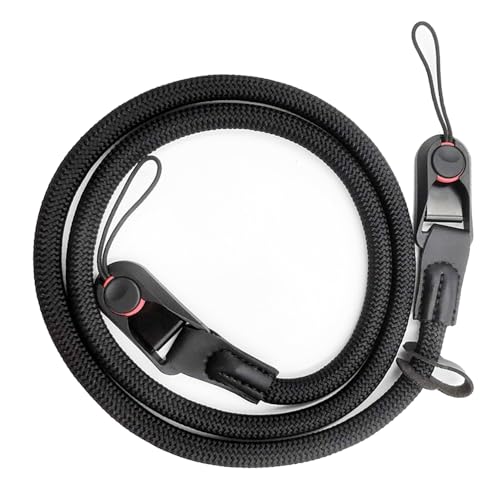 Viojrlly Correa de Cámara Fotográfica de Algodón Suave con Liberación Rápida, Cinturón de Seguridad para Cuello y Hombro, Compatible con DSLR SLR (Negro)