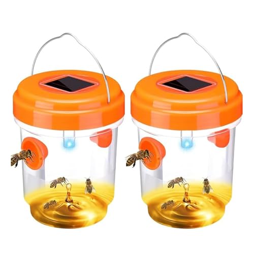 Befoore Trampas reutilizables for avispas, for exteriores, for avispas amarillas, for abejas carpinteras, for avispones, for exteriores, for jardín, granja, insectos y moscas.(Orange)