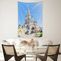 Amazon.co.jp: ディズニ- お城 ディズニーの城 タペストリー