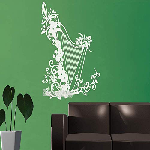 Irish Harp Creative Design Decal Harp Unique Wall Sticker Vinyl Living Room Dormitorio Diy Tatuajes De Pared Pretty Art Wall Tattoo 42X50Cm