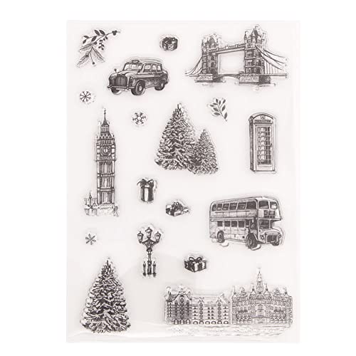 Sello de silicona para Navidad, sello transparente, plantillas de troquelado para fiestas, invitaciones, álbumes de recortes, fabricación de tarjetas, álbum de recortes, álbum de fotos, decoración
