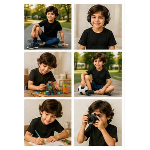 Image of Kids Round Neck Boys Tshirt | Short Sleeves | Natural Organic 100% Cotton Soft Comfortable Fabric | School Plain Color Original Branded Half Sleeve | T-Shirt for Boy Kid | Sleepwear Everyday Casual