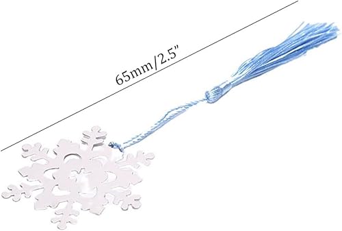 Miniatura 2 de Marcador de libro, 1 unidad, marcadores creativos de copo de nieve, actividades de Navidad, regalos metálicos, regalos de negocios para estudiantes,