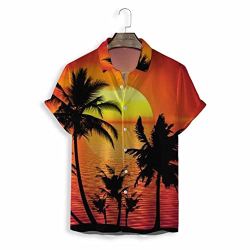 Chemise hawaïenne d'été anti-transpiration à bouton décontracté pour hommes