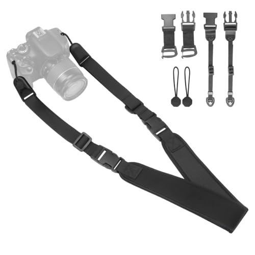 YFWE Adjustable Camera Neck Strap, Soft Neoprene Shoulder Belt with 4 Connection Ways, Anti-Slip Camera Strap for DSLR, Mirrorless & Camcorder, Travel & Outdoor Photography Gear by YFWE - Used condition - US$15.35