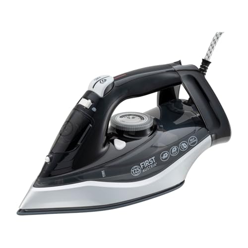 TZS First Austria Plancha de vapor I 2290-2720 W I Suela de cerámica I Autolimpieza I Vapor vertical I Antical I Planchado en seco I Depósito de agua de 0,3 l I 1,2 kg