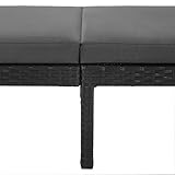 Sonnenliege Liegestuhl Gartenliege mit 5 cm Dicker Auflage Polyrattan Rückenlehne verstellbar - 9