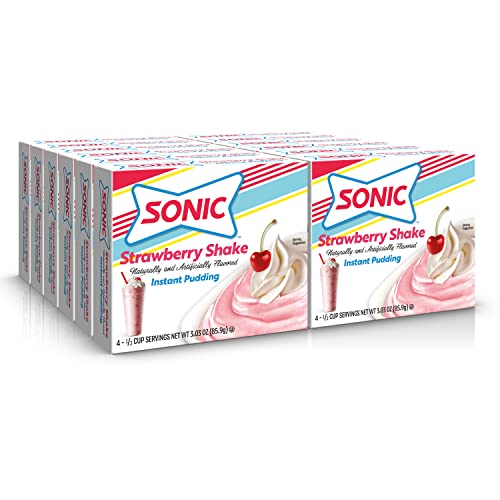 SONIC Strawberry Shake Instant Pudding Dessert Mix, 3.03 Oz, Pack Of 12