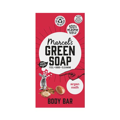 Marcel's Green Soap - Barra de ducha - Argan & Oudh - 97% biodegradable - 100% vegano - 100% libre de plástico - 150 g Cover