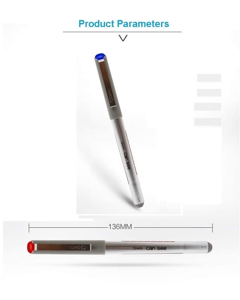 OHTO JAPAN CAN SEE color Blue .07 mm Pack of 12 Free Ink Roller