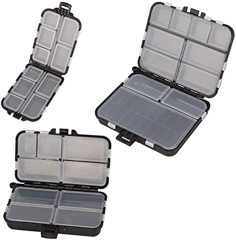 3pcs per Set Fishing Tackle Box of Fishing Accessories Storage Organizer Box for Sea and Carp Coarse Fishing Lures Hooks Swivels Baits Beads Tube Sleeves Clips 3 Size (Black) image 2