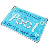 Metallschild Schwimmbad als Poolschild aus Eisen für Außenpool