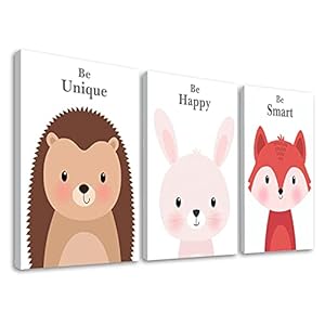 Leuke Baby Dier Foto’s Prints voor Kwekerij Muur Decor Meisjes Slaapkamer Speelkamer Decoraties Vos Beer Konijn Unframed