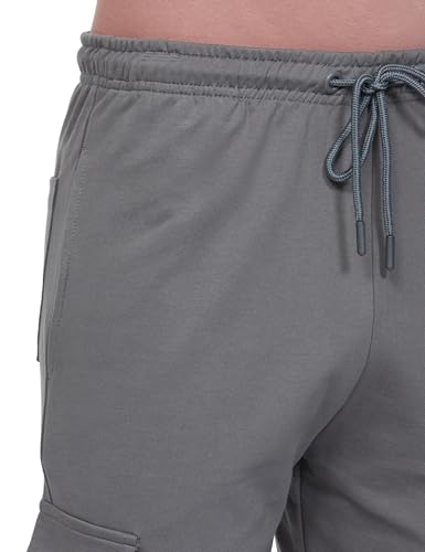 Image of Veirdo 100% Pure Cotton Regular Fit Mid Rise Trackpants with Side Pocket for Men & Boys