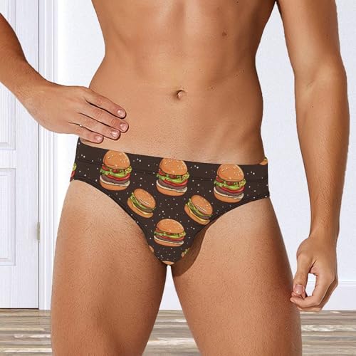 Fast Food Burgers Mens Swim Briefs Quick Dry Swimming Trunks Training Swimsuit Low Rise Swimwear4