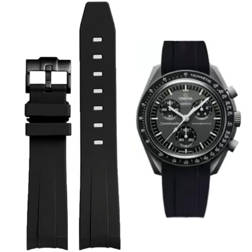Correa Moonswatch de goma curvada de 20 mm para reloj Swatch Speedmaster