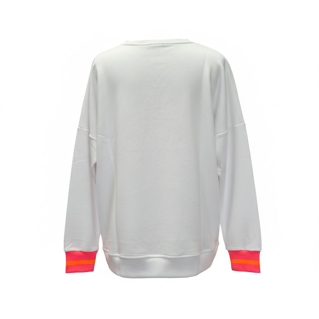Zwillingsherz Damen Sweatshirt V-Ausschnitt Langarm Casual Freizeit Oberteil mit Aufdruck