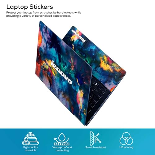 Image of Pattern L15 Top+Wrist Pad Vinyl Laptop Skin /Sticker /Cover for 17 to 17.3 Inches Laptops Laminated-Removable-HD Quality Compatible for Lenovo (16.5x11 Inches)