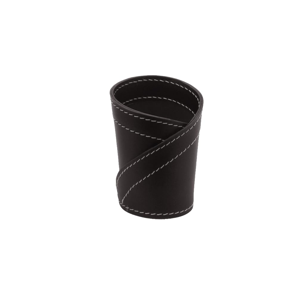 LIMAC Design ASCANIO Set da scrivania in cuoio, sottomano di design, organizer con antiscivolo, accessori per ufficio, portapenne, svuotatasche, Prodotto in Italia. (Marrone Scuro, Set 4 pz.)