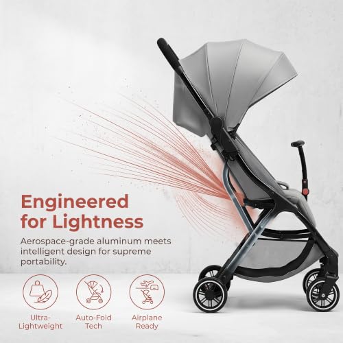 Image of Cool Kids Superb Lightweight Travel Stroller, Auto Fold Buggy Fold Buggy Gray
