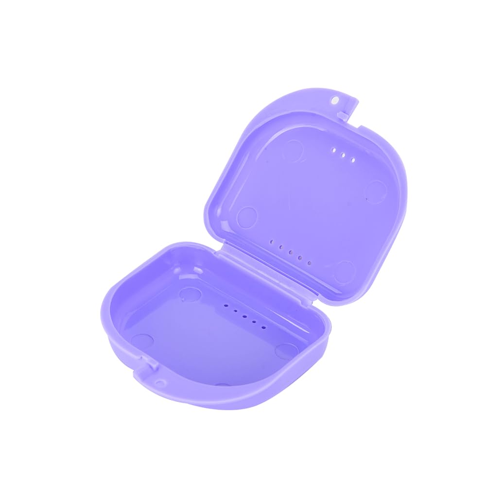 50er-Pack Zahnprothesen-Aufbewahrungsbehälter for kieferorthopädische Zahnprothesen, Mundschutzbox mit Entlüftung und Klappdeckel(Yellow- 50pcs)