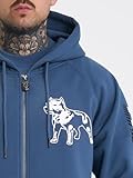 Amstaff Herren Logo 2.0 Zip-Hoodie | Baumwolle, Kapuze, Reißverschluss | Lockere Passform | Atmungsaktiv | L, Blau
