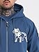 Amstaff Herren Logo 2.0 Zip-Hoodie | Baumwolle, Kapuze, Reißverschluss | Lockere Passform | Atmungsaktiv | L, Blau